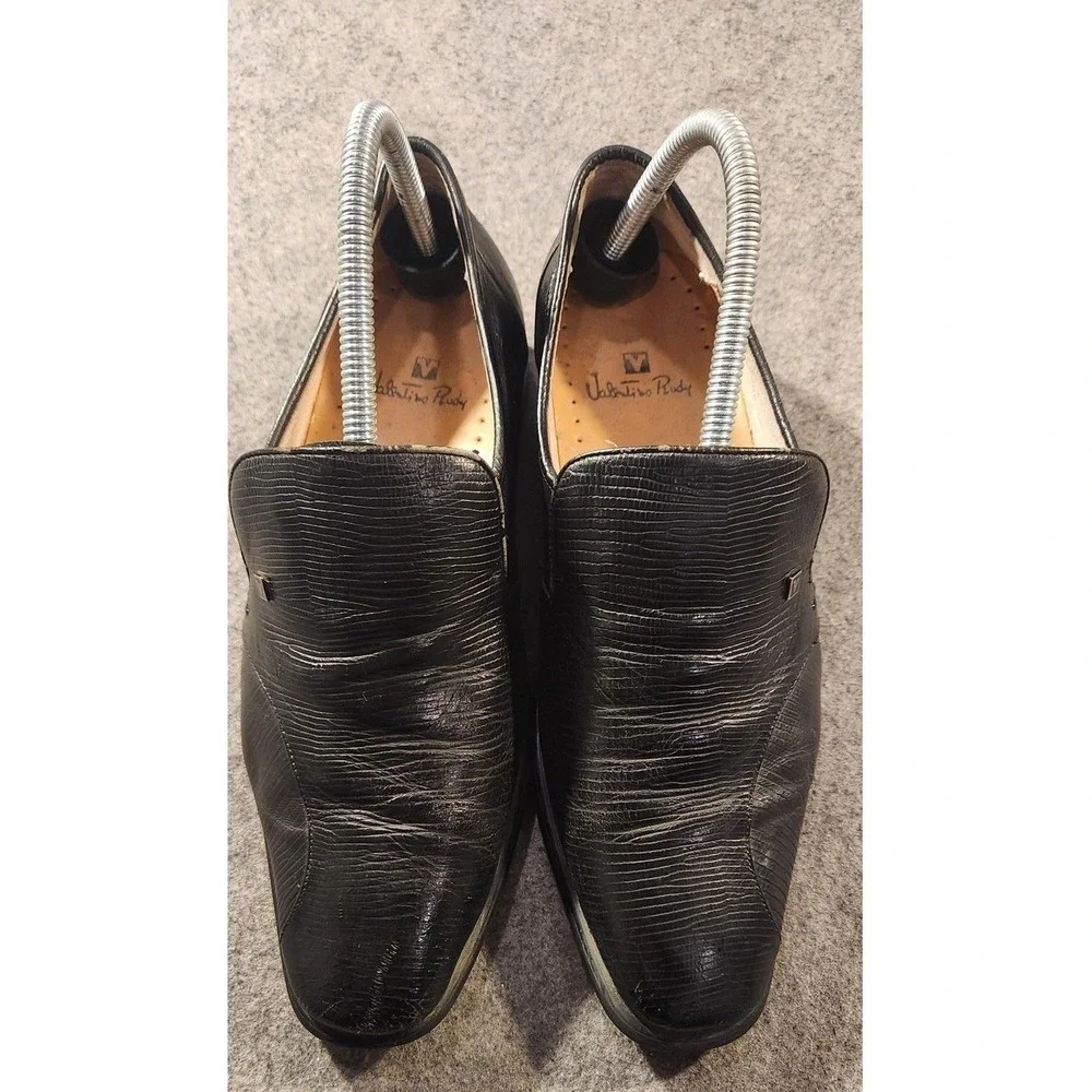 Valentino Rudy‎ Shoes Mens 6.5 Black Leather Slip On Dress Oxford 6406299-245